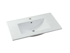 Zwevend Badkamermeubel Met Enkele Wastafel - Wit - 80 Cm - Kayla