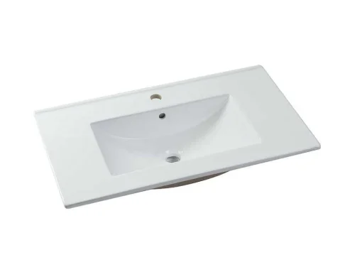 Zwevend Badkamermeubel Met Enkele Wastafel - Wit - 80 Cm - Kayla