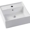 Zwevend, Geribbeld Badkamermeubel Met Goudkleurige Randen En Opzetwastafel - Wit - 80 Cm - Keliza