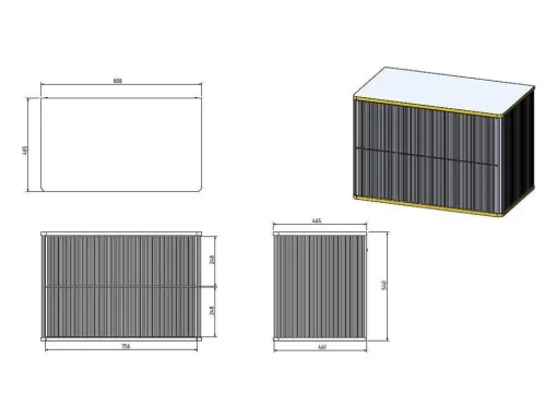 Zwevend, Geribbeld Badkamermeubel Met Goudkleurige Randen En Opzetwastafel - Wit - 80 Cm - Keliza