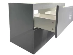 Zwevend Wastafelmeubel Met Dubbel Inbouwbekken - Grijs - 120 Cm - Selita