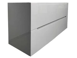 Zwevend Wastafelmeubel Met Dubbel Inbouwbekken - Grijs - 120 Cm - Selita