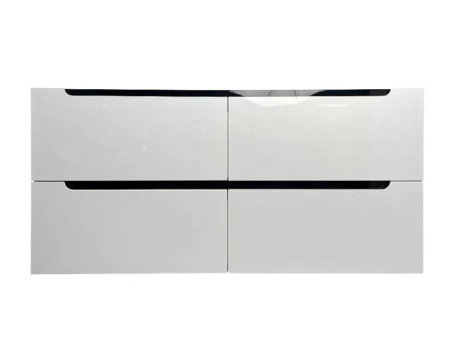 Zwevend Wastafelmeubel Met Dubbel Inbouwbekken En Kast - Wit - 120 Cm - Selita