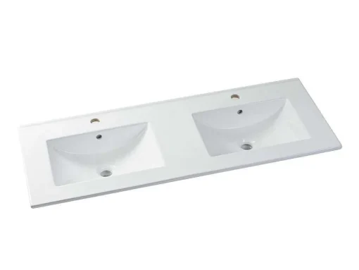 Zwevend Wastafelmeubel Met Dubbel Inbouwbekken - Grijs - 120 Cm - Selita